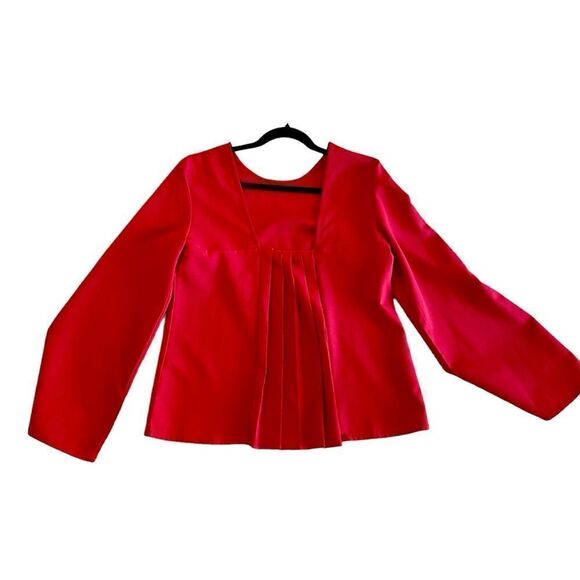 EUC Unique21 Red Top with Pleased Drop Back - Picture 2 of 8